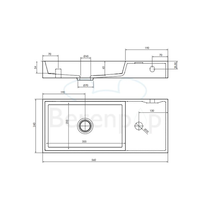 Clou Mini Wash Me Plus CL0308235 mineral marmer fontein 56cm wit