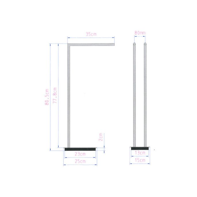 Decor Walther 0504800 Straight 2 towel holder standard chrome