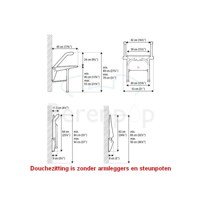 Etac Relax 81703010 shower seat white