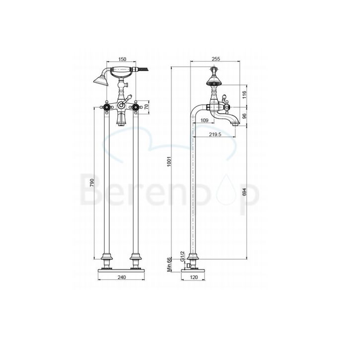 Fima Carlo Frattini Elizabeth F50844SN freestanding bath faucet 2 handle with garnish brushed nickel