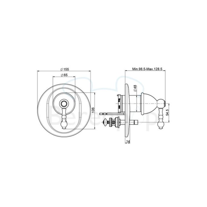 Fima Carlo Frattini Elizabeth/ Epoque F5089X2CR concealed bath / shower mixer 1-lever with 2 way diverter (2 outputs) chrome