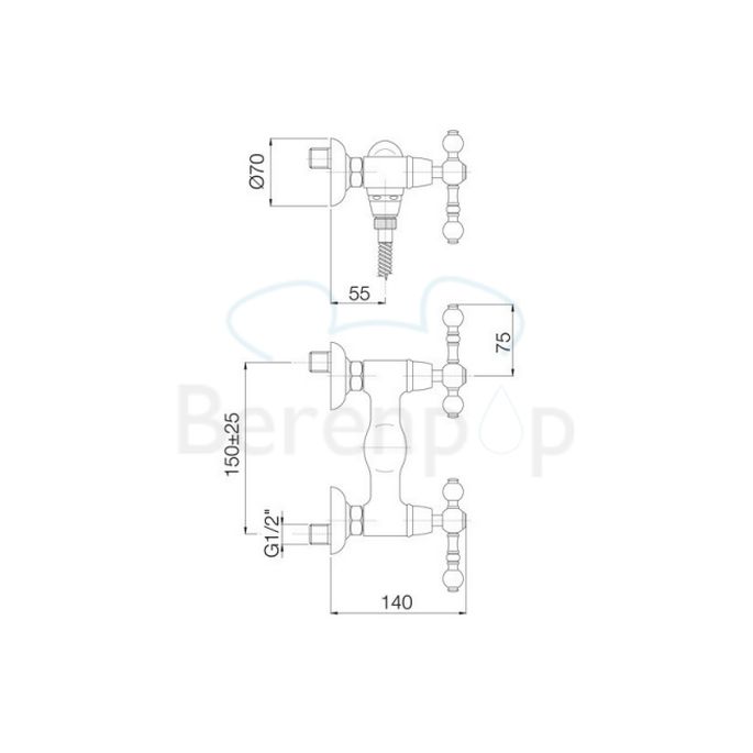 Fima Carlo Frattini Epoque F50551CR surface mounted shower valve 2 handle chrome