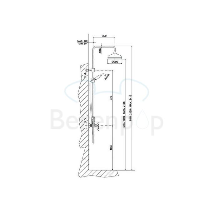 Fima Carlo Frattini Epoque F50552OR surface mounted shower mixer 2 handle with shower set gold