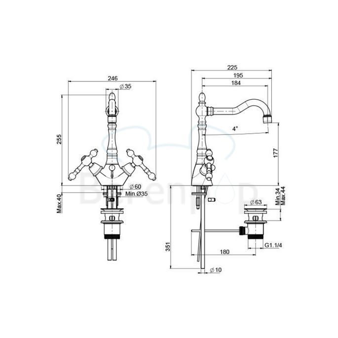 Fima Carlo Frattini Epoque F5061CR wastafelkraan 2-greeps chroom