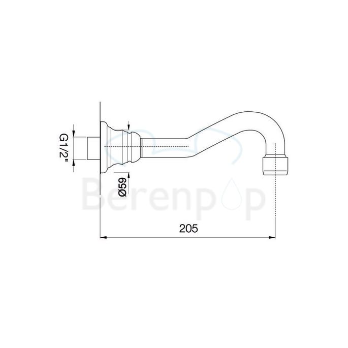 Fima Carlo Frattini F2157BR wall spout 1/2