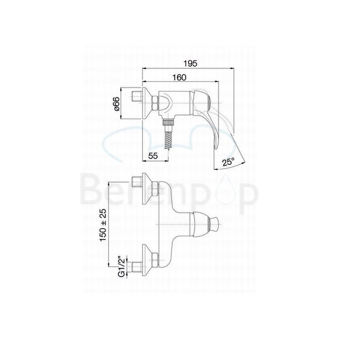 Fima Carlo Frattini Lamp F33051SN Aufputz Duscharmatur 1-Griff Nickel gebürstet