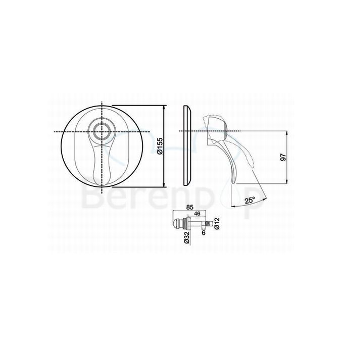 Fima Carlo Frattini Lamp F3309X2BR concealed bath/shower valve 1-lever with 2 way diverter (2 outputs) bronze