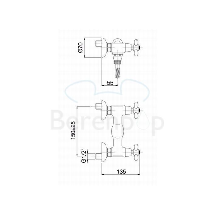 Fima Carlo Frattini Olivia F50051BR Aufputz Duscharmatur 2-Griff Bronze