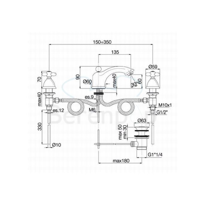 Fima Carlo Frattini Olivia F5011SN 3-hole basin faucet 2-handle brushed nickel