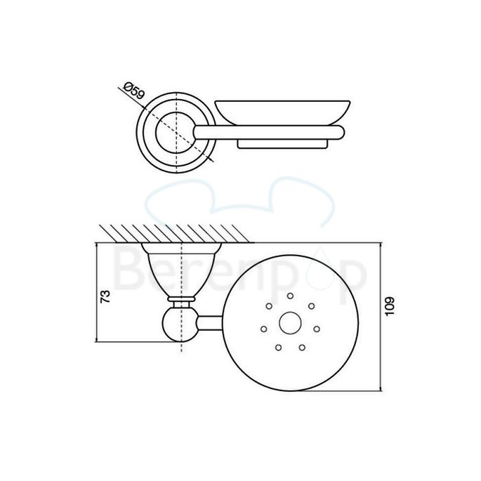 Fima Carlo Frattini Style F60432SN soap holder white satin glass/ brushed nickel