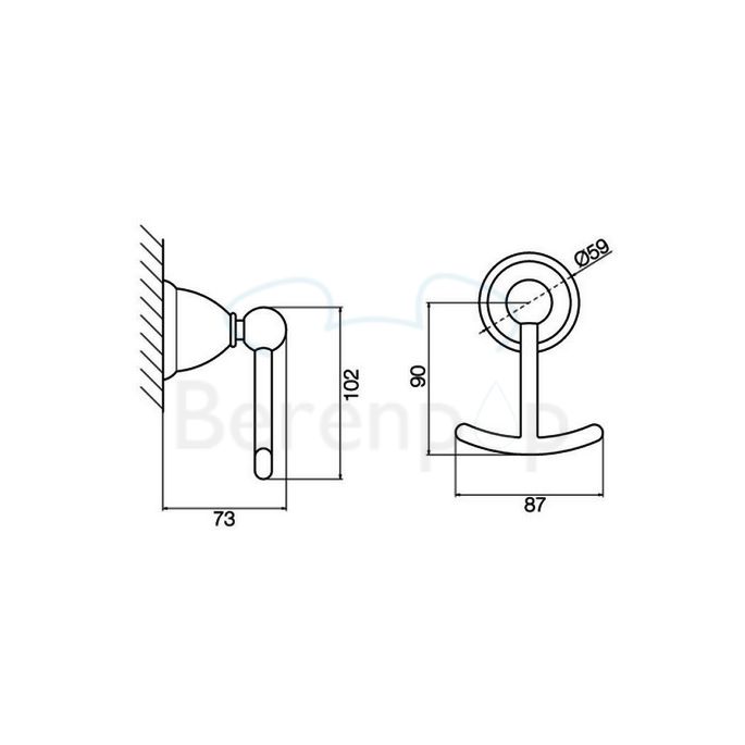 Fima Carlo Frattini Style F60442BR doppelt Handtuchhak bronze
