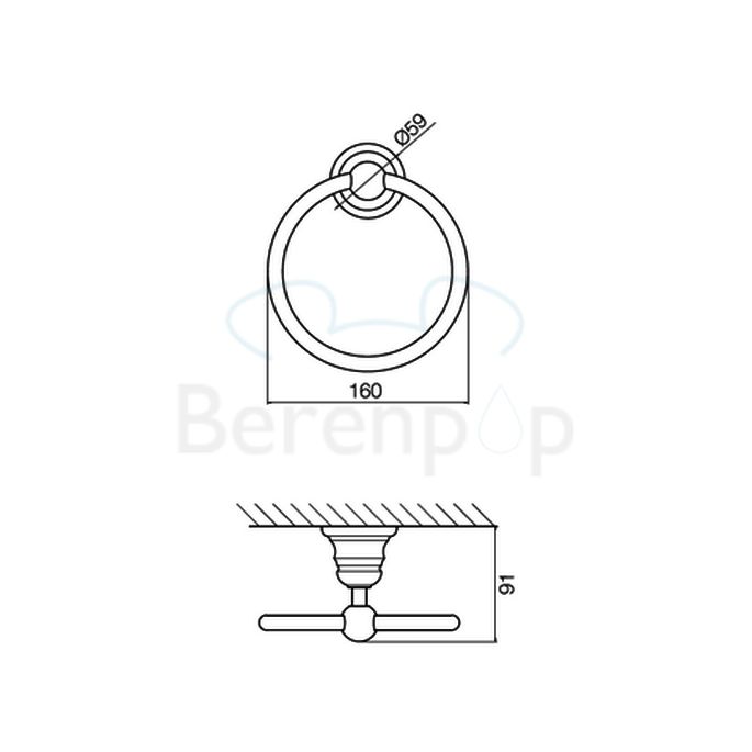 Fima Carlo Frattini Victory F60621OR towel ring gold