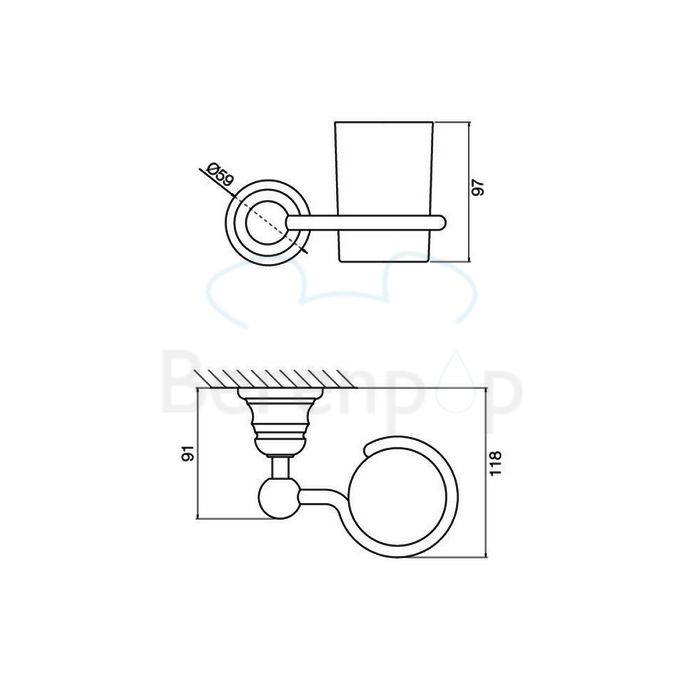 Fima Carlo Frattini Victory F60631SN glass holder white satinized glass/ brushed nickel