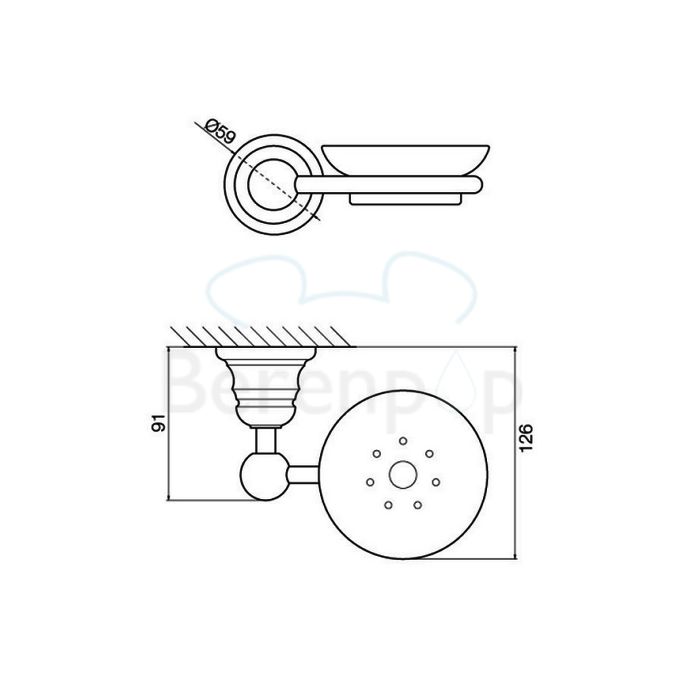 Fima Carlo Frattini Victory F60632BR soap holder white satin glass/ bronze