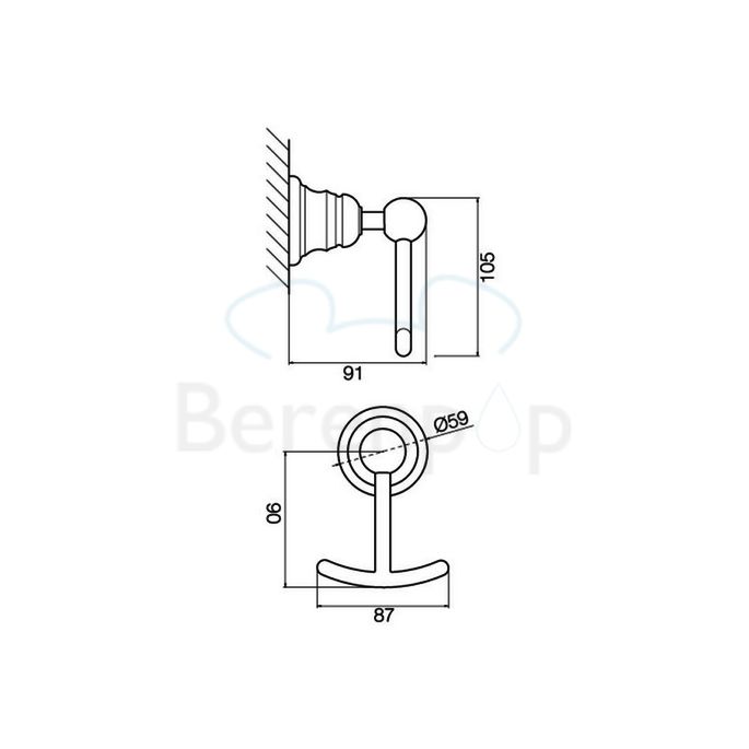 Fima Carlo Frattini Victory F60642BR double towel hook bronze