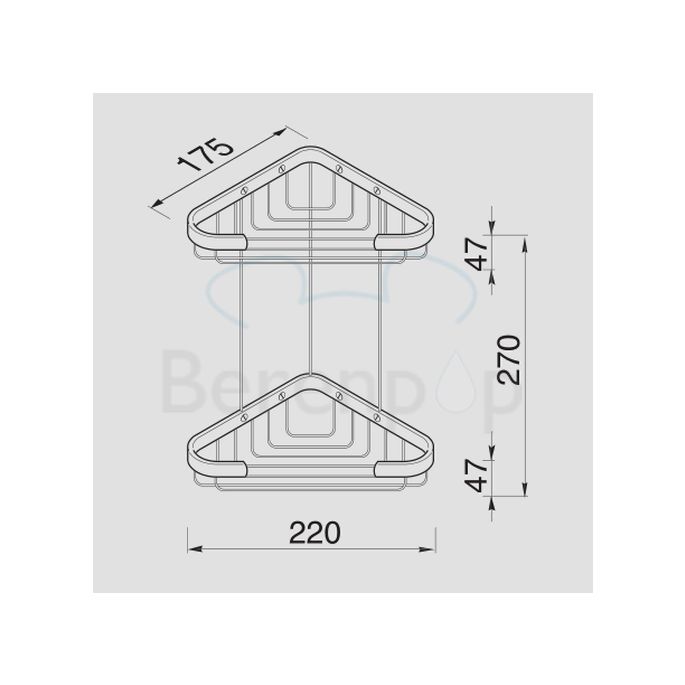 Geesa Korb 185 Flaschen- und Schwammhalter Eckmodell Doppelchrom
