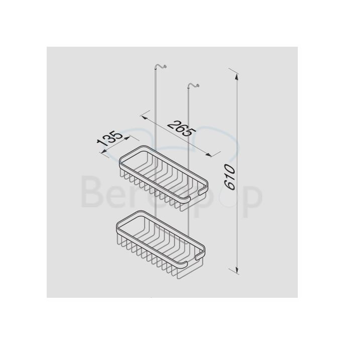 Geesa Korb 253 hängend Doppelkorb chrom