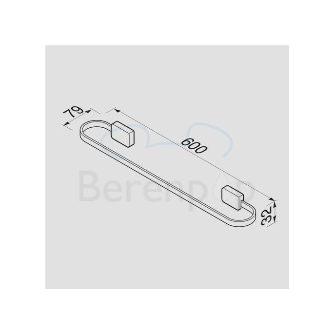 Geesa Bloq 7007 wandhanddoekhouder 60cm chroom