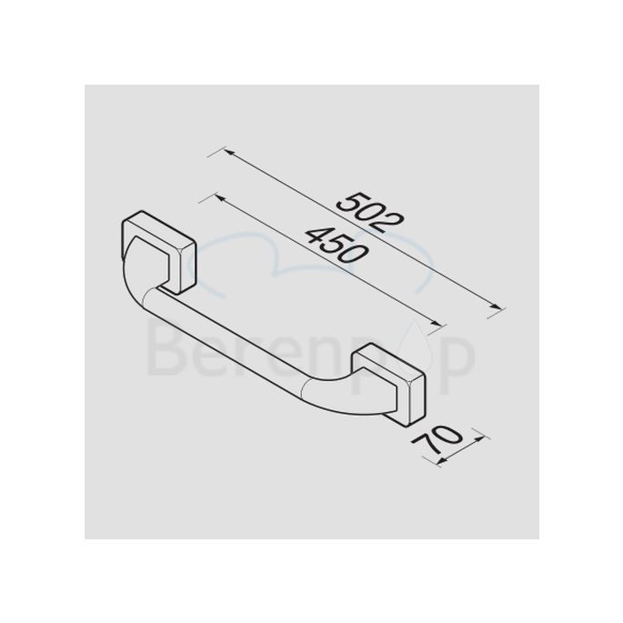 Geesa Bloq 703145 wandhanddoekhouder 45cm chroom