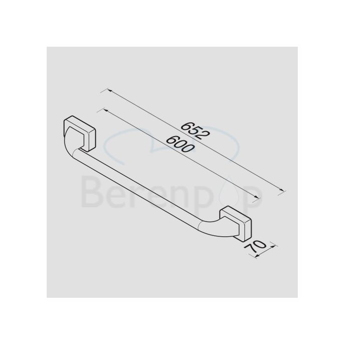 Geesa Bloq 703160 wandhanddoekhouder 60cm chroom