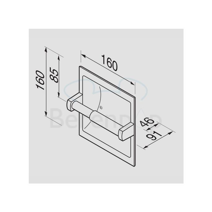 Geesa Hotel 120 Toilettenpapierhalter ohne Abdeckung vertieft Chrom