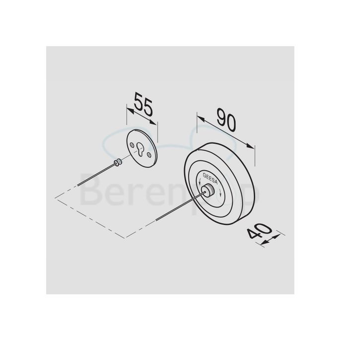 Geesa Hotel 134 clothesline extension 235cm stainless steel polished