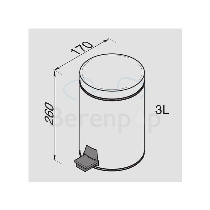 Geesa Hotel 634 pedal bin 3 liters stainless steel polished