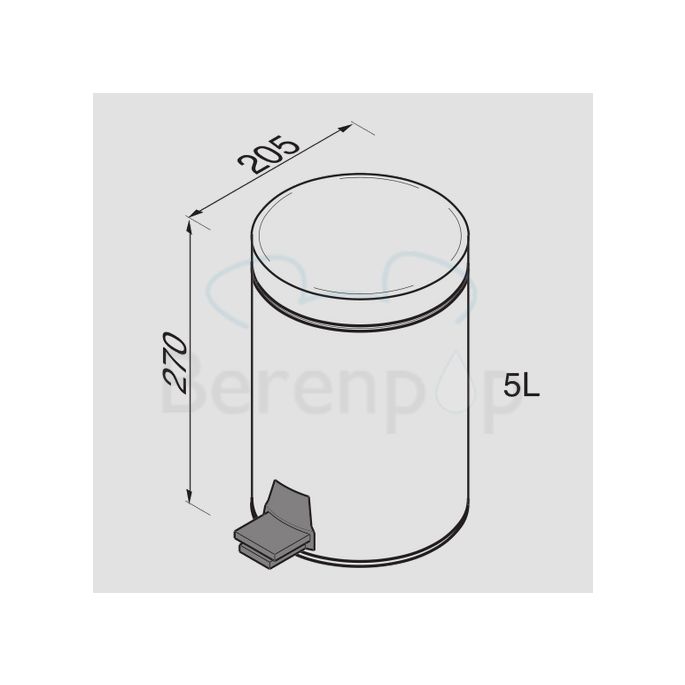 Geesa Hotel 635 pedal bin 5 liters stainless steel polished