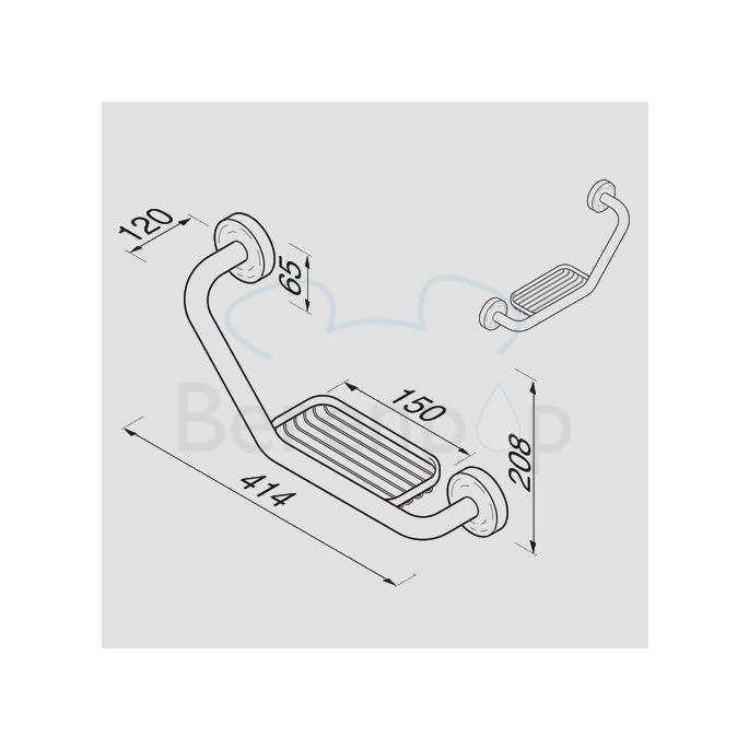 Geesa Wannengriff Seifenhalter Luna 5528 45 Grad mit Chrom