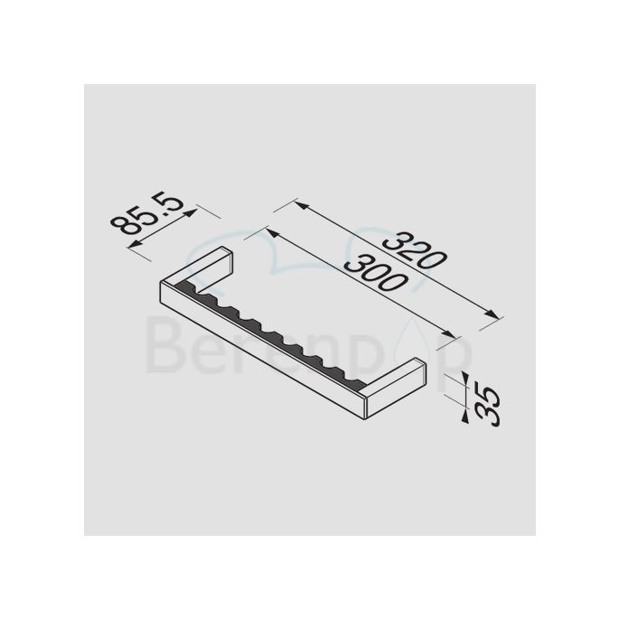 Geesa Modern Art 350602 bath handle 30cm chrome/ black