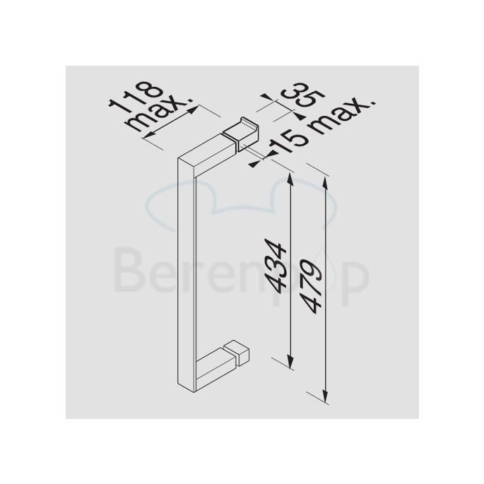 Geesa Modern Art 35590245 Duschtürgriff 45cm mit Knauf chrom
