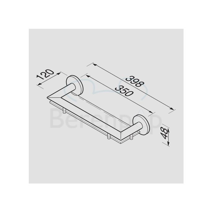 Geesa Nemox 65010235 shelf 35cm chrome