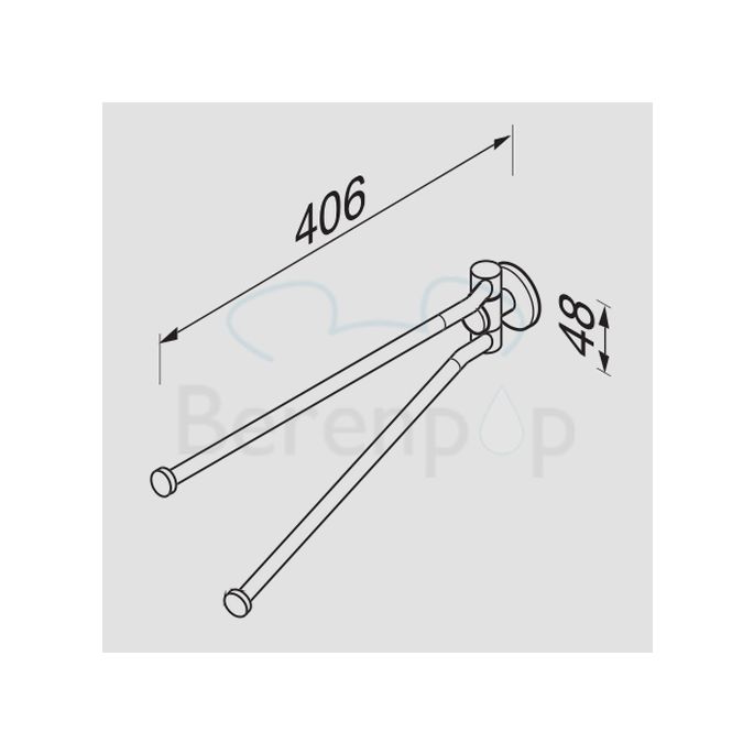 Geesa Nemox 650502 2-lids handdoekhouder 406mm chroom
