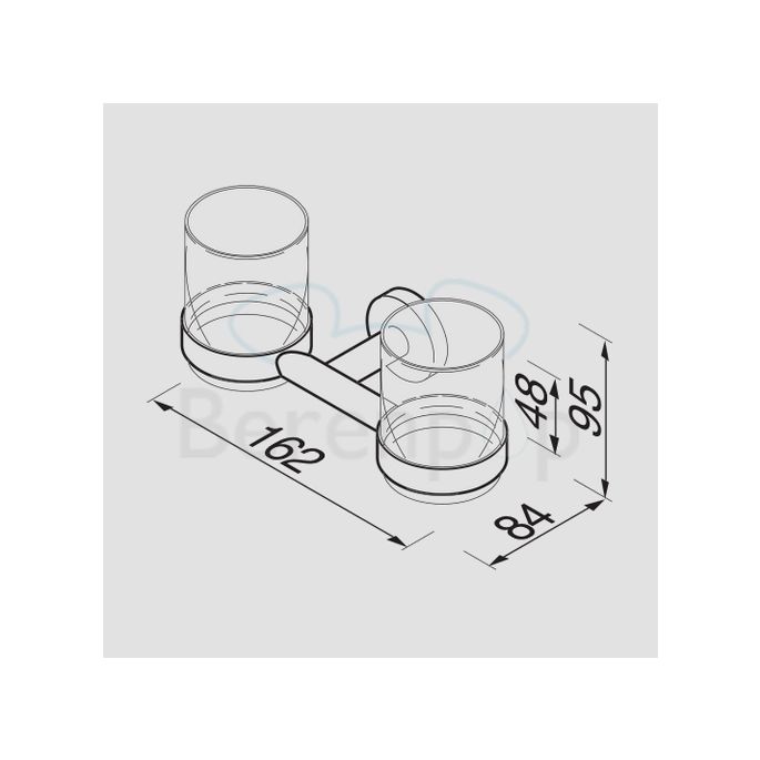 Geesa Nemox 652202 dubbele glashouder chroom