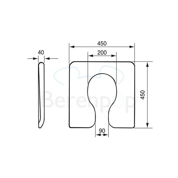 Handicare (Linido) LI0121904 weich WC-Sitze mit offener Front