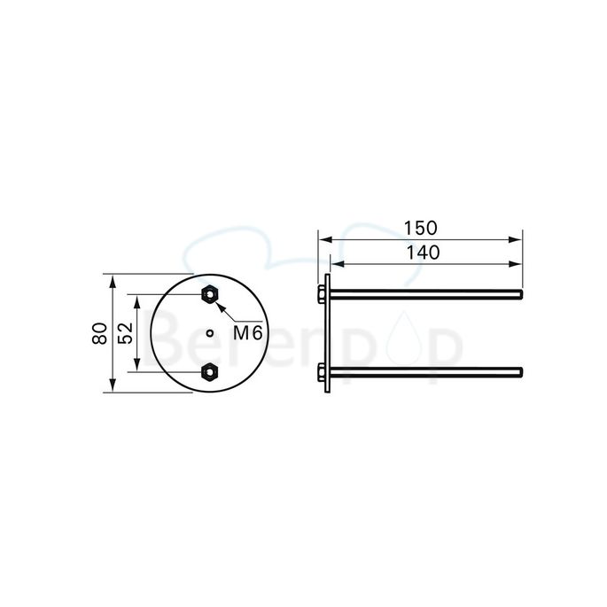 Handicare (Linido) LI0126503402 Gegenplatte für Wandhalterungen Edelstahl beschichtet weiß (pro Stück)