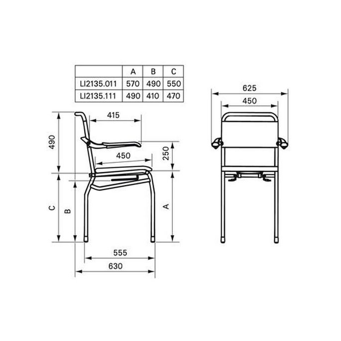 Handicare (Linido) LI2135011102 shower/toilet chair (seat height 610mm) steel coated white