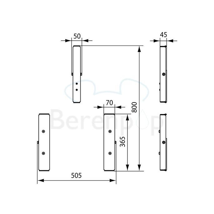 Handicare (Linido) LI2215102402 set of height adjustment plates stainless steel coated white
