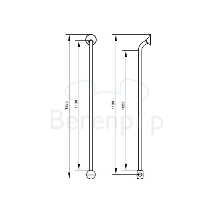 Handicare (Linido) LI2611018411 vertikale Kombistange Ergogrip 1235mm Edelstahl beschichtet anthrazit