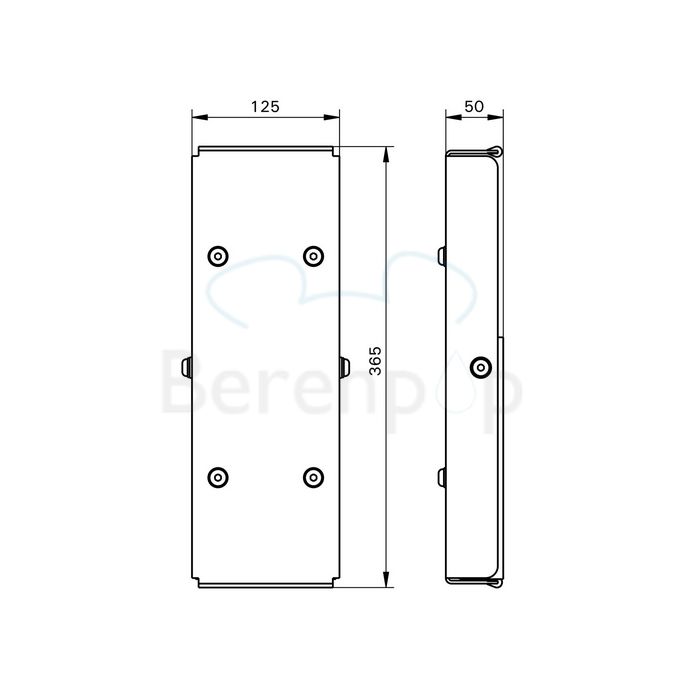 Handicare (Linido) LI2615300402 height adjustment plate stainless steel coated white