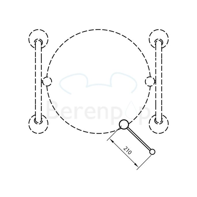 Handicare (Linido) LI2642002211 operating lever tilt mirror stainless steel polished anthracite