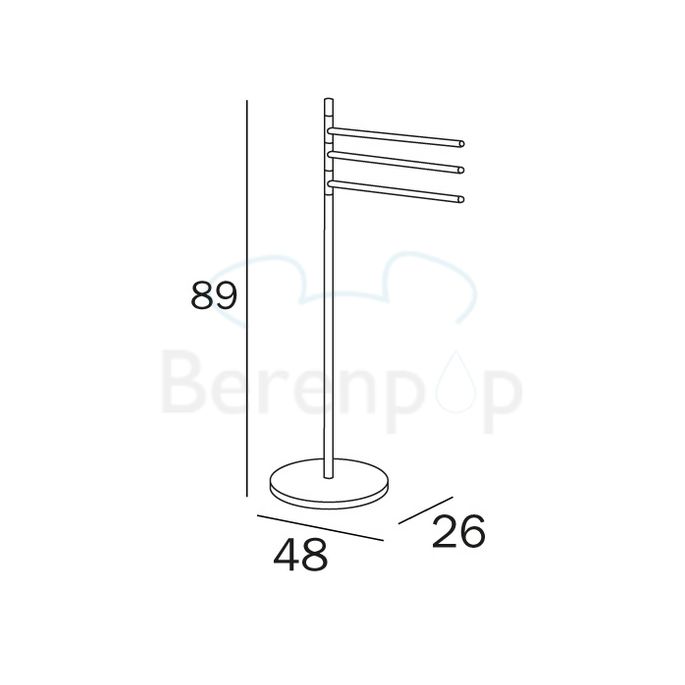 Inda AV085DCR handdoekhouder standaard chroom