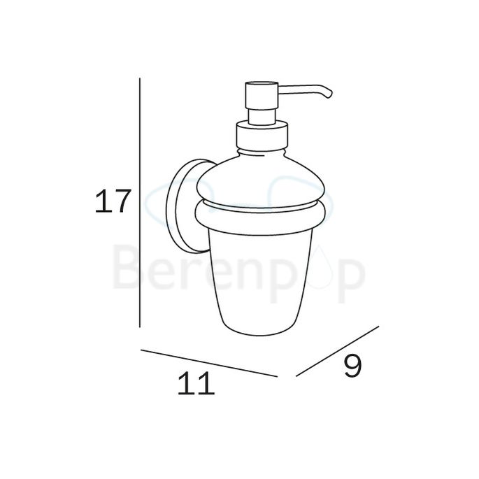 Inda Colorella A2367ACR21 Seifenspender Glas satiniert/ Chrom