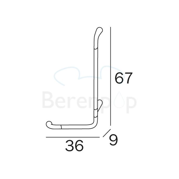 Inda Confort AH993ACR Sicherheitsstütze L-förmig rechts chrom
