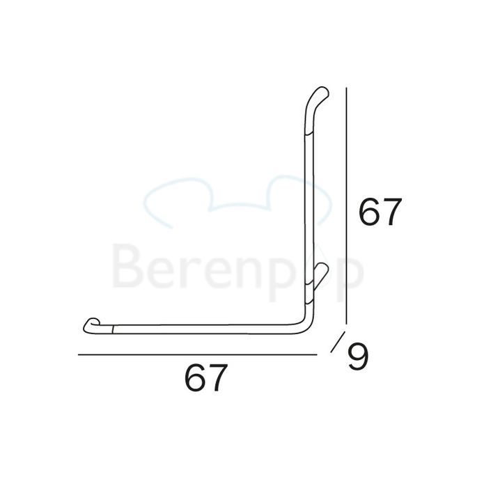 Inda Confort AH993CCR Sicherheitsstütze L-Form rechts Chrom