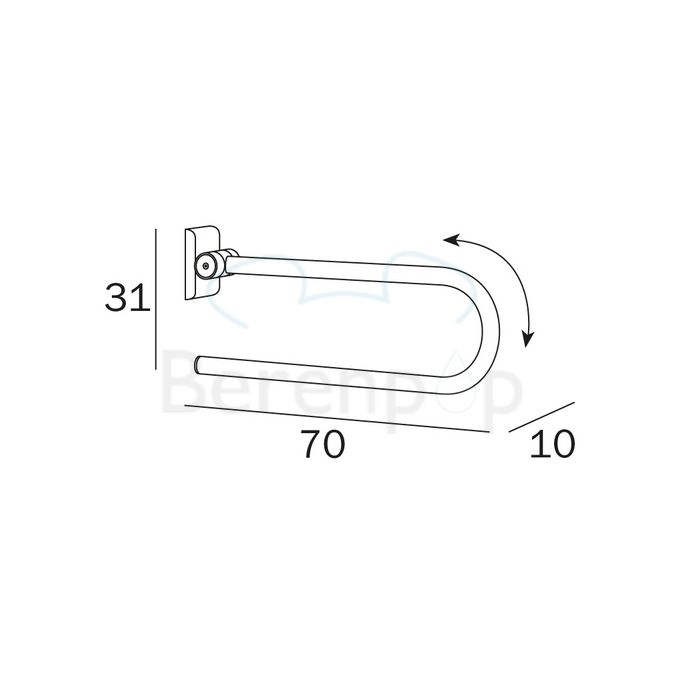 Inda Confort AH997CCR safety support 70cm chrome