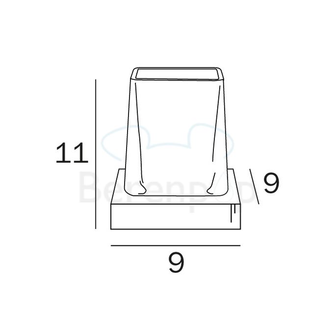 Inda Divo - Mito A2010ZCR03 cup holder clear transparent glass/ chrome