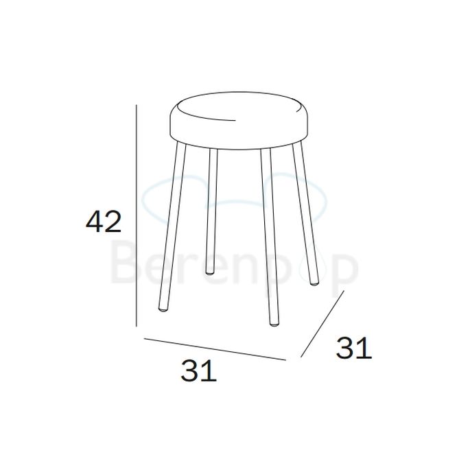 Inda Hotellerie - Europa - Colorella A03750CR Hocker mit Sitz weiß