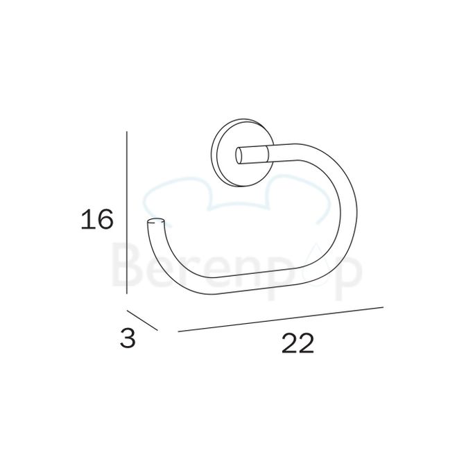 Inda Hotellerie A04160CR towel ring chrome