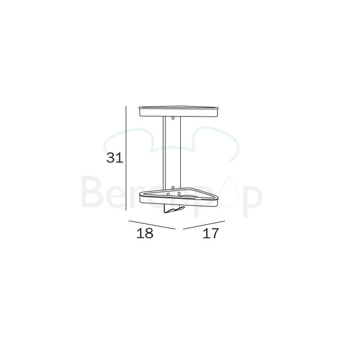Inda Hotellerie - Colorella A04320AL02 corner shelf in PMMA